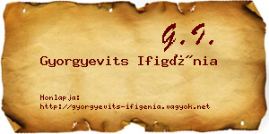 Gyorgyevits Ifigénia névjegykártya